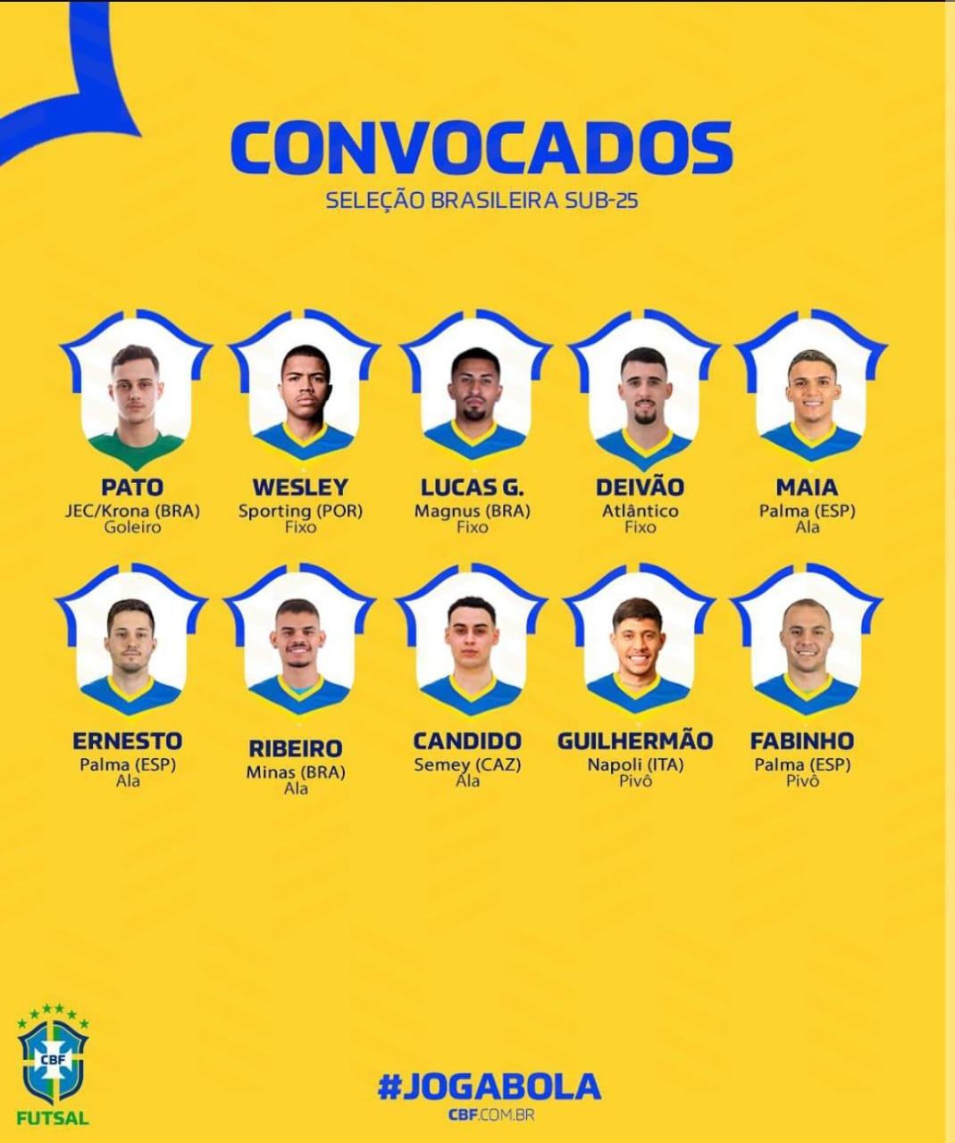 Quilombense Ernesto Claudino Gris é convocado para a Seleção Brasileira de futsal