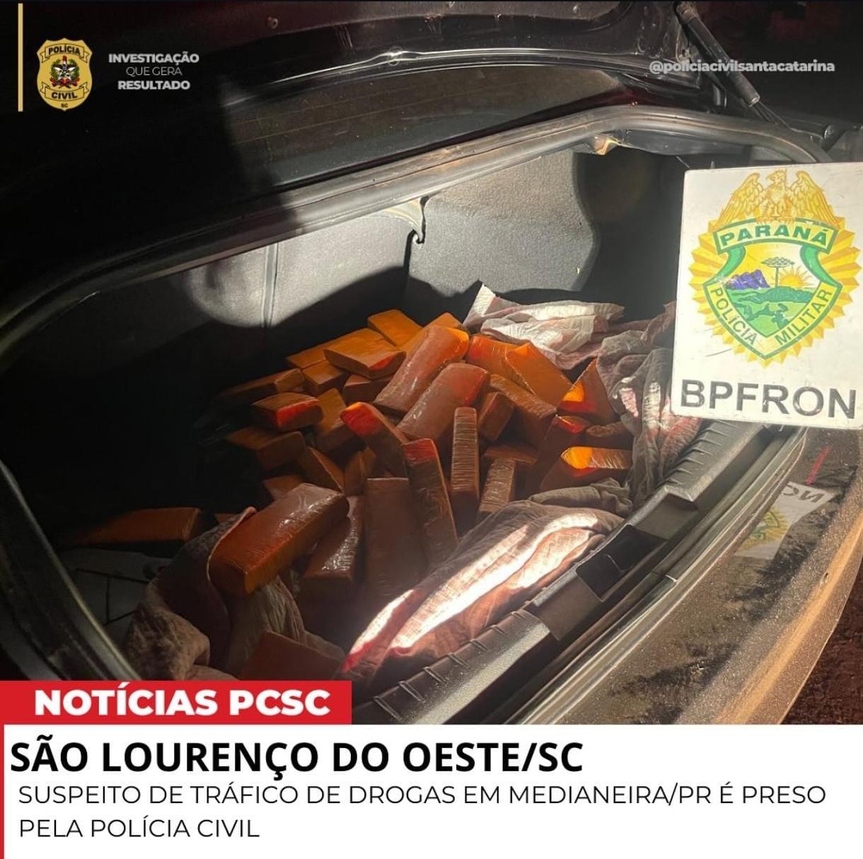 SÃO LOURENÇO DO OESTE - SUSPEITO DE TRÁFICO DE DROGAS EM MEDIANEIRA/PRÉ PRESO PELA POLÍCIA CIVIL