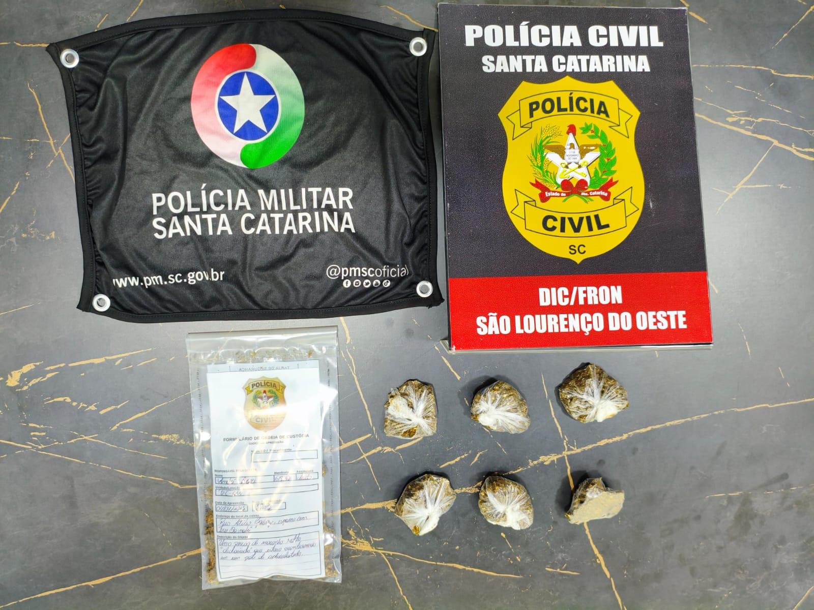 Em ação policial conjunta, homem é preso por tráfico de drogas em São Lourenço do Oeste