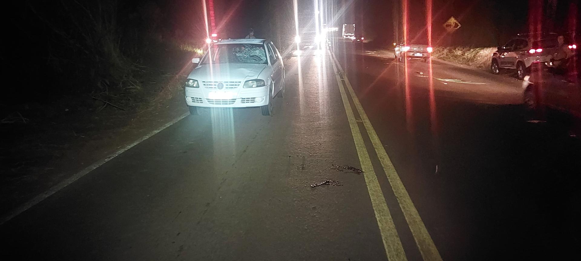 Masculino é atropelado sobre a via na SC-157 em Cordilheira Alta