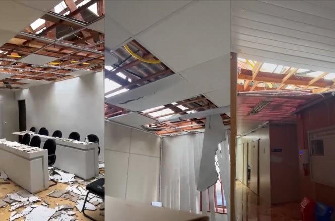 Temporal destrói telhado do Fórum de Abelardo Luz e TJSC apura os danos