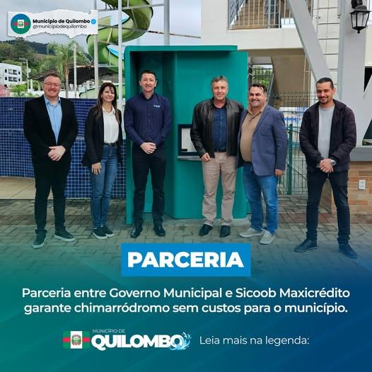 Sicoob MaxiCrédito Quilombo em parceria com o Município instala no calçadão da Praça de Quilombo o chimaródromo