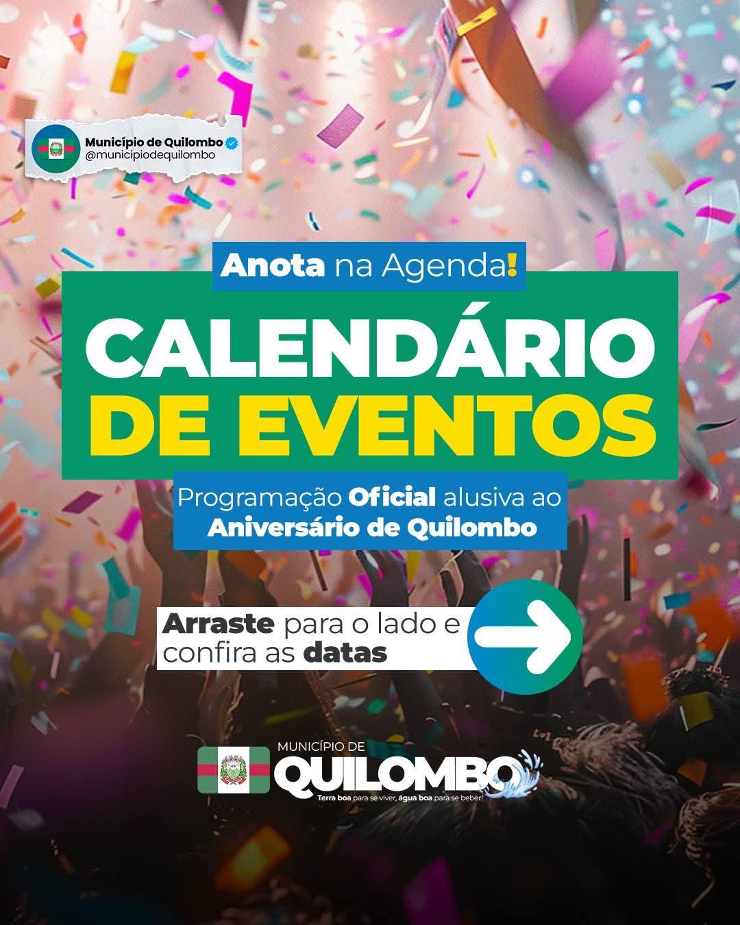 📅 Calendário de Eventos - Quilombo 64 anos