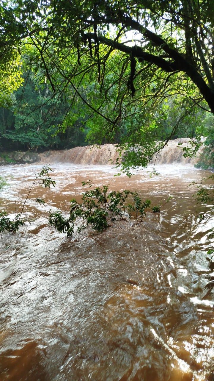 Três pessoas são arrastadas pelo rio após forte chuva no rio Lajeado em São Lourenço do Oeste
