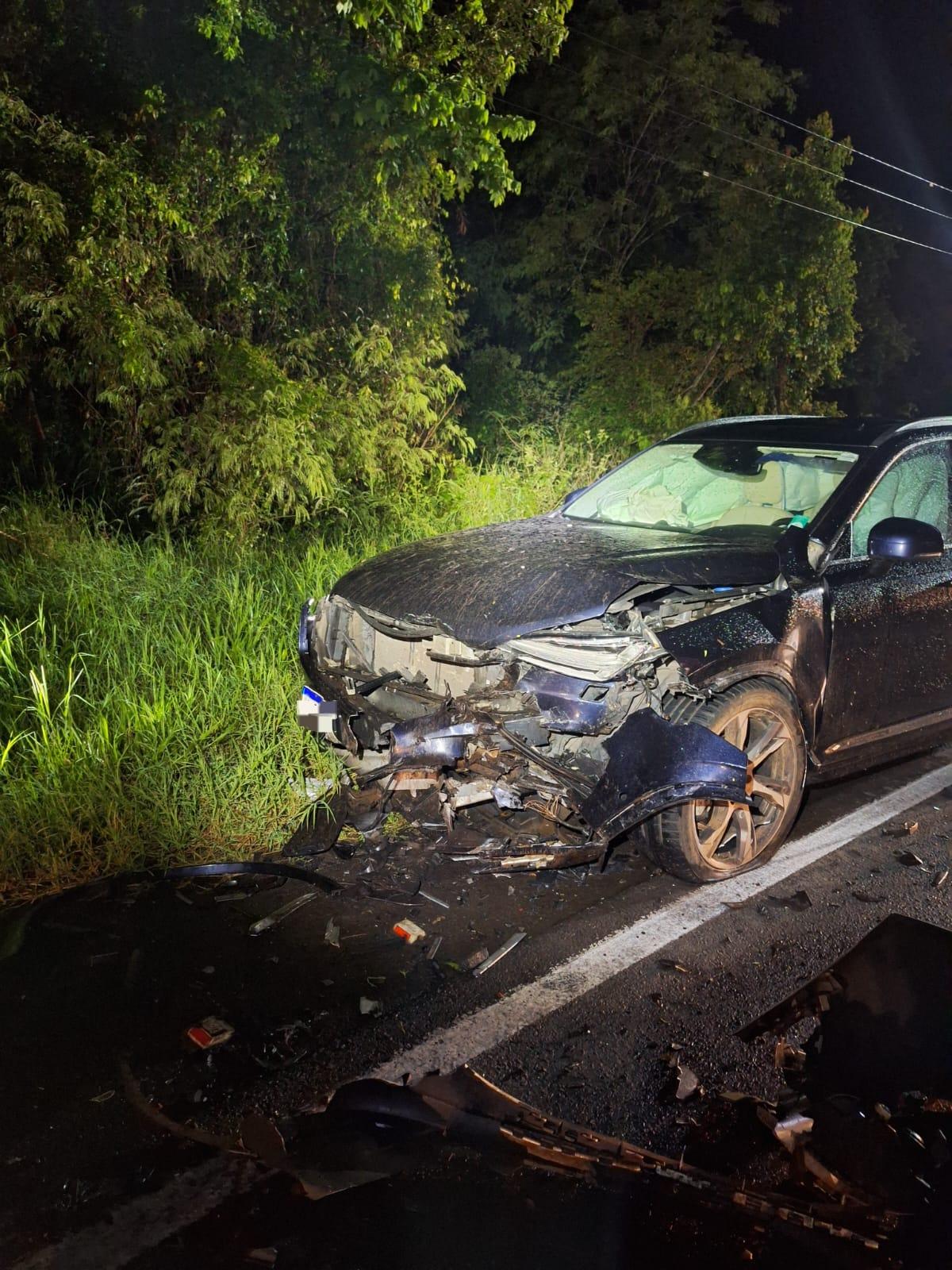 Colisão frontal entre veículos de Chapecó e Formosa do Sul na SC-157 em Coronel Freitas