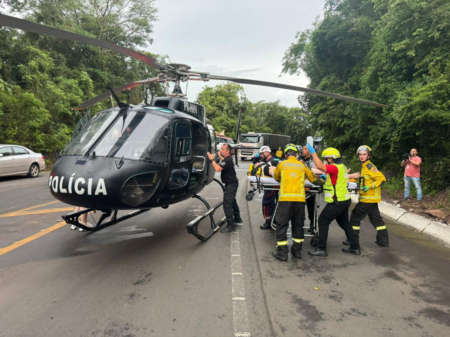 Grave acidente na BR-282 em Cordilheira Alta na tarde desta segunda-feira (29)