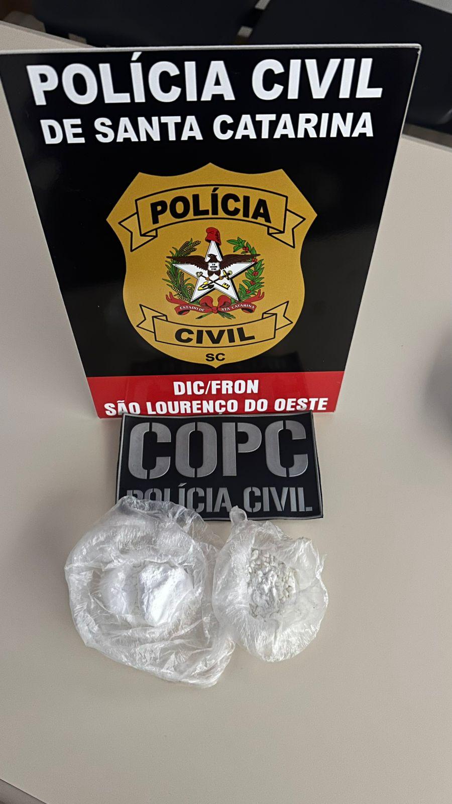 SÃO LOURENÇO DO OESTE/SC - POLÍCIA CIVIL PRENDE CASAL POR TRÁFICO DE DROGAS