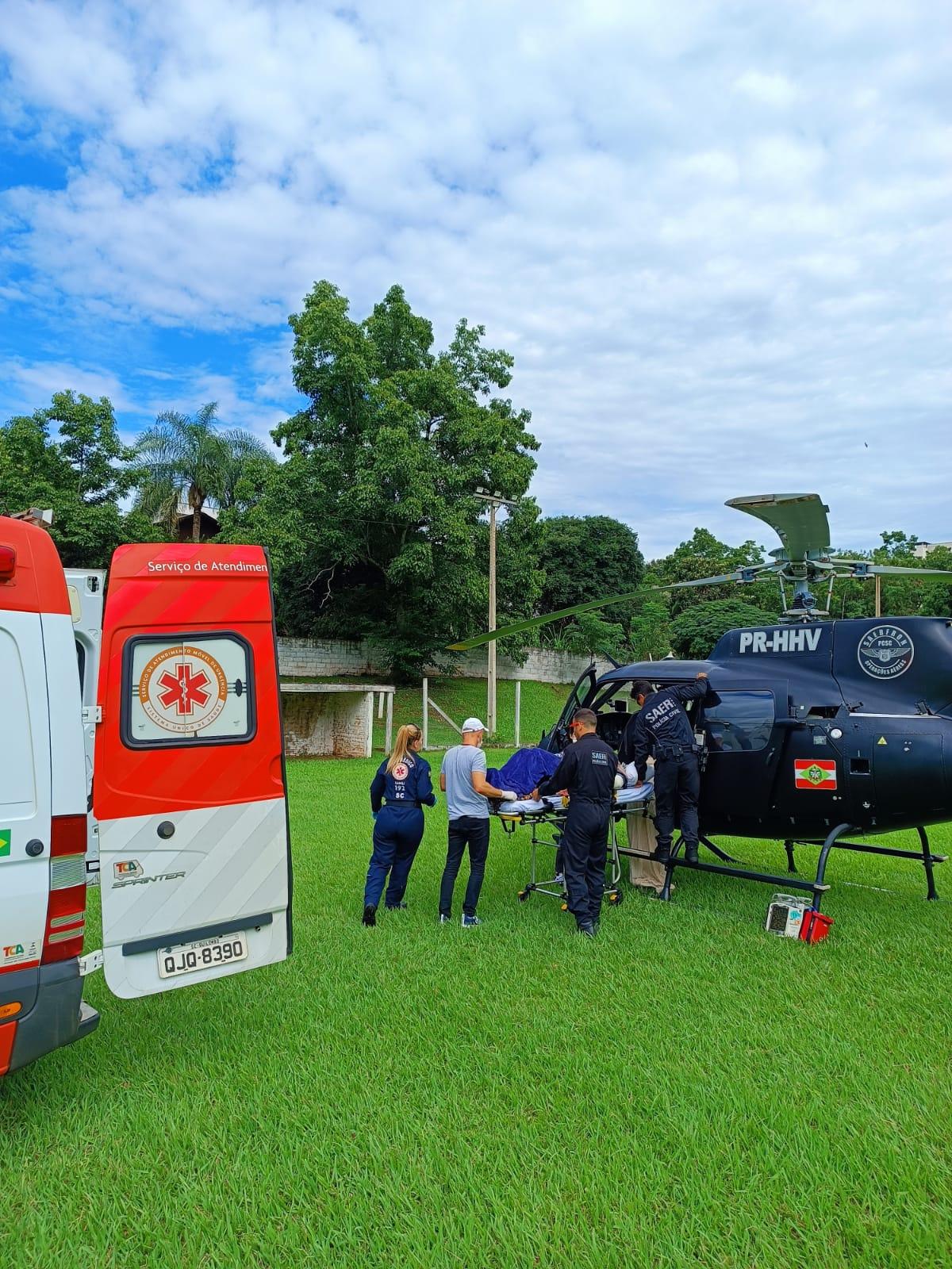 Transporte de paciente com suspeita de AVC de Quilombo a Xanxerê