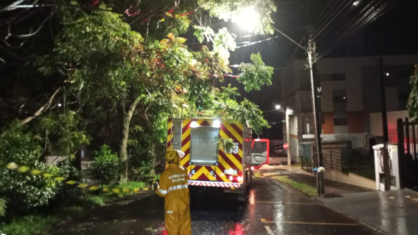 Chuva forte e ventos assustam moradores do Oeste de SC