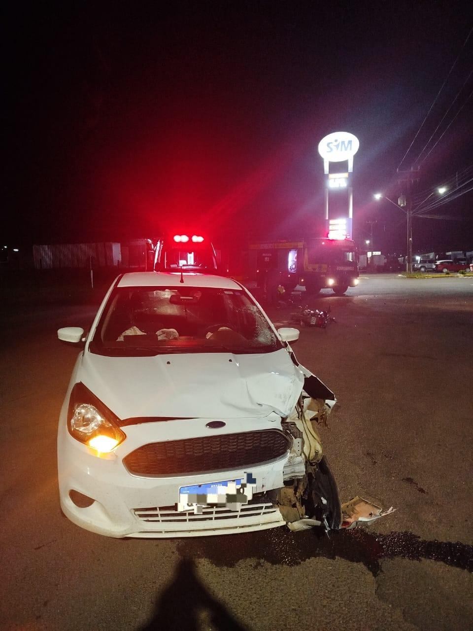 Colisão carro e moto na SC-157 deixa idoso com várias fraturas