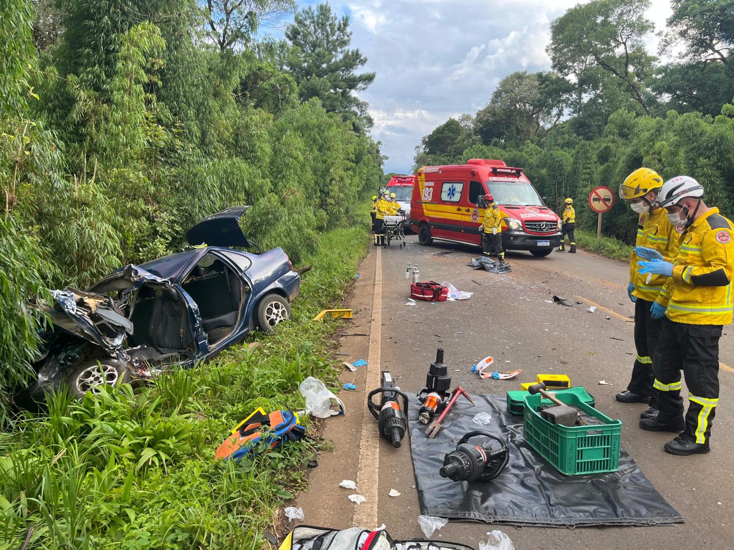 Grave acidente na SC-154 tira a vida de uma criança e deixa mais 4 vítimas em estado grave