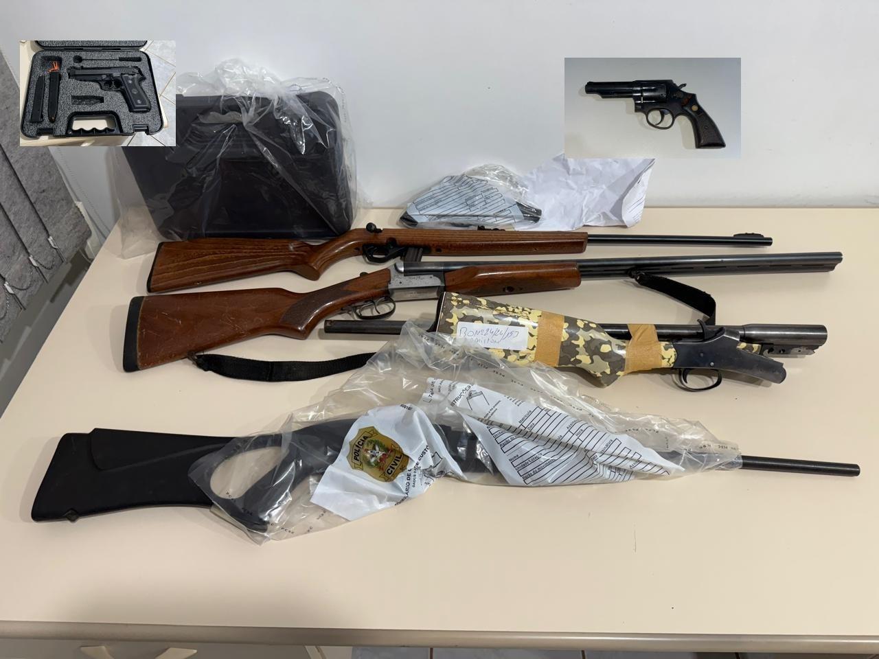 SÃO DOMINGOS/SC – POSSE IRREGULAR DE ARMA DE FOGO: POLÍCIA CIVIL APREENDE DIVERSAS ARMAS E MUNIÇÕES