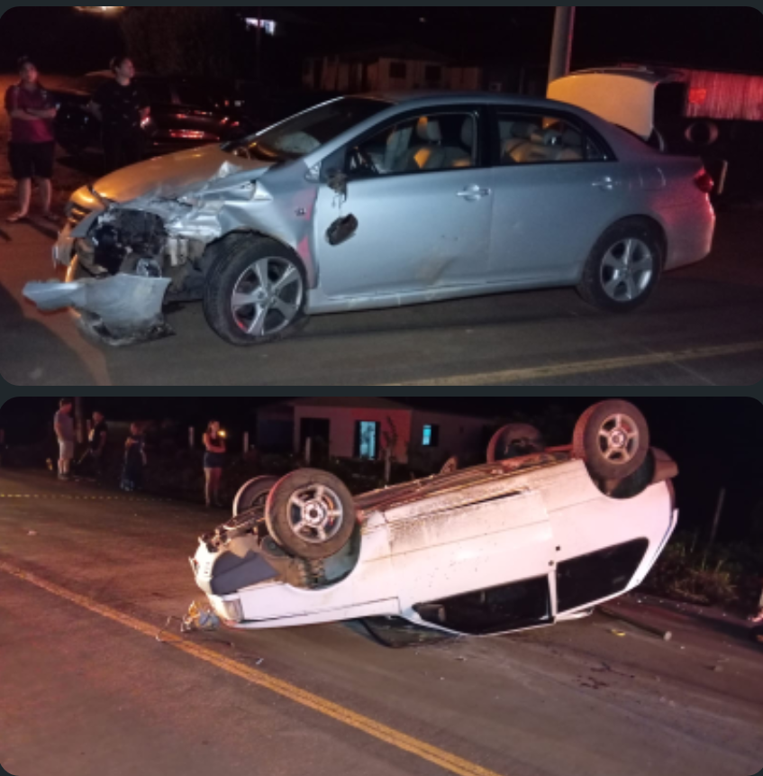 Colisão entre dois veículos na SC-305 neste sábado (21)