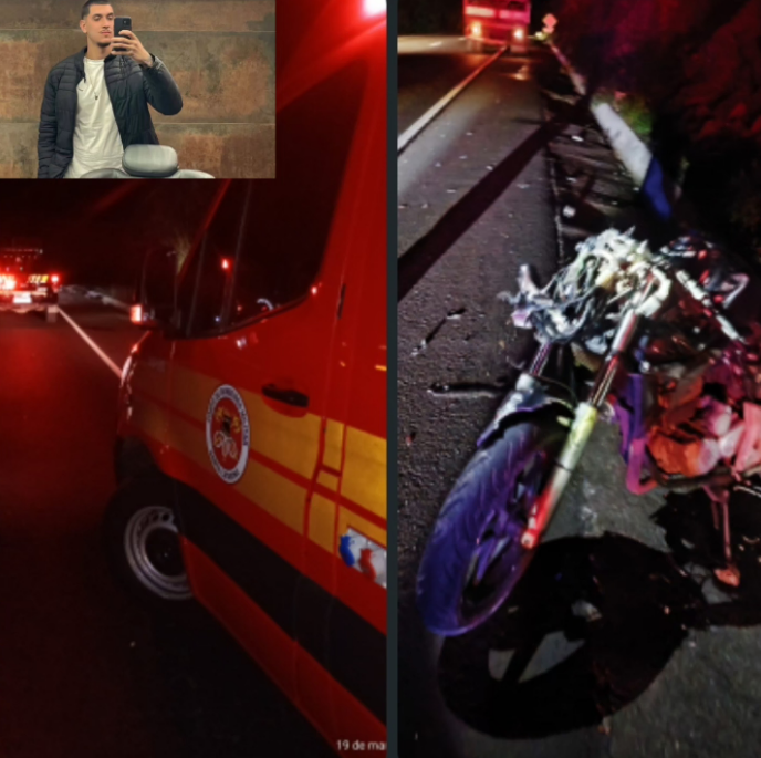 Condutor de motocicleta de 21 anos veio a óbito no hospital de Nova Erechim após grave acidente na BR-282