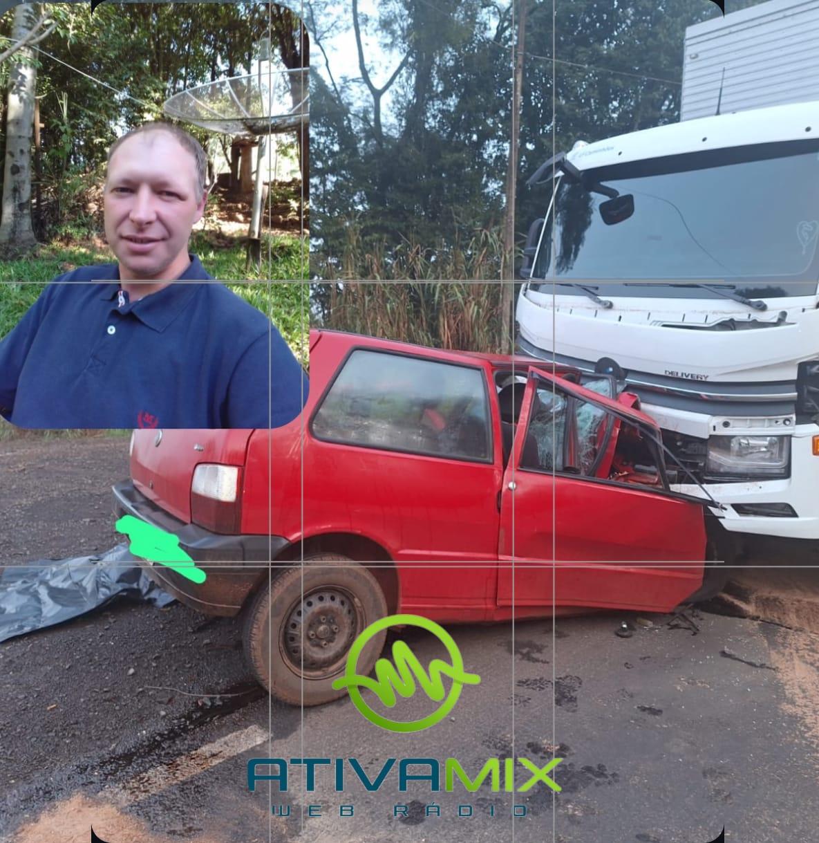 Grave acidente entre carro e caminhão deixa uma vítima em óbito na SC-157 em Quilombo