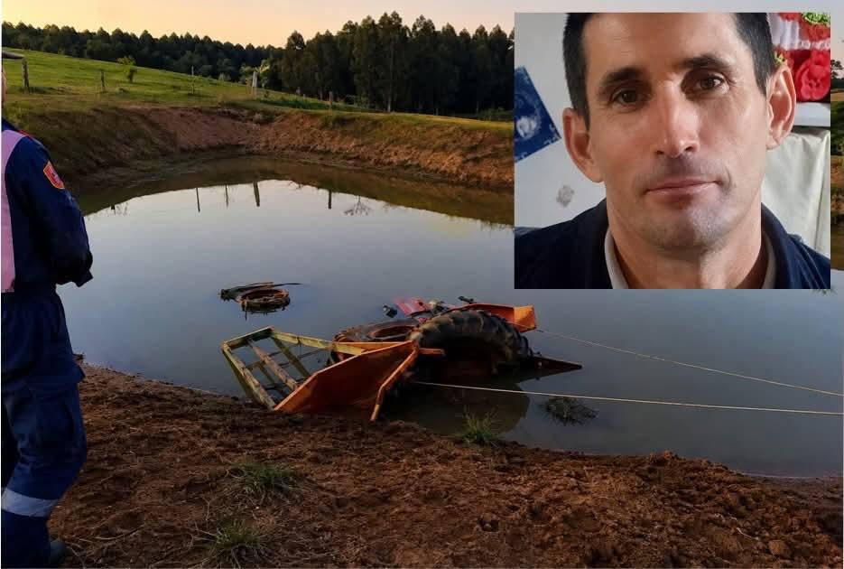 Agricultor more ao cair com trator em açude no Oeste de Santa Catarina