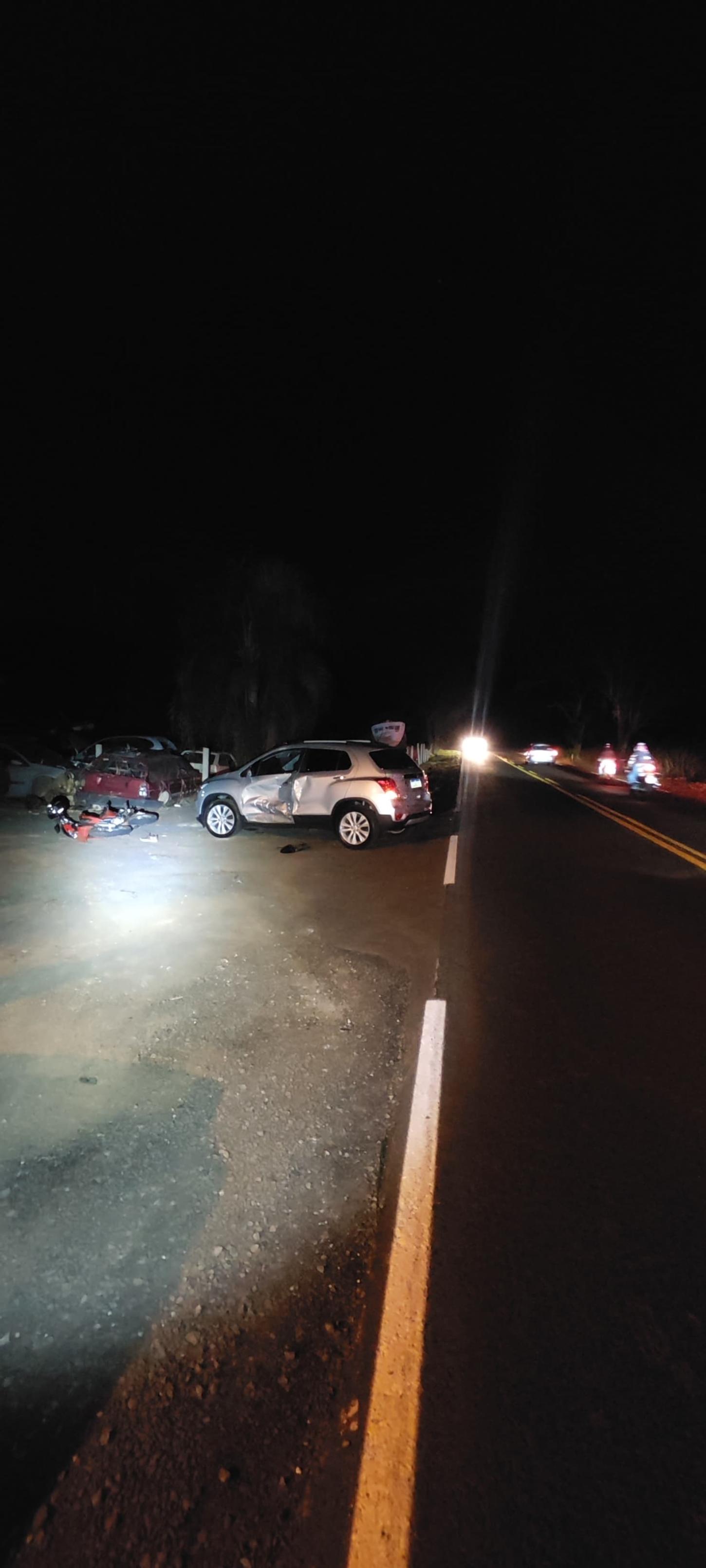 Colisão carro e moto deixa condutor da moto ferido no Oeste de SC