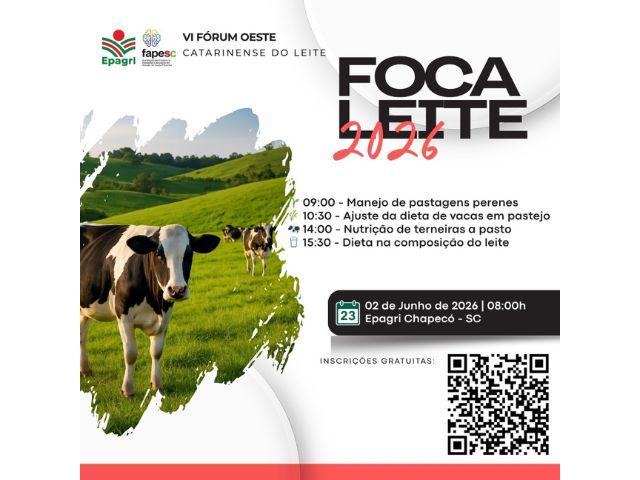 Epagri abre inscrições para o VI Fórum Oeste Catarinense do Leite