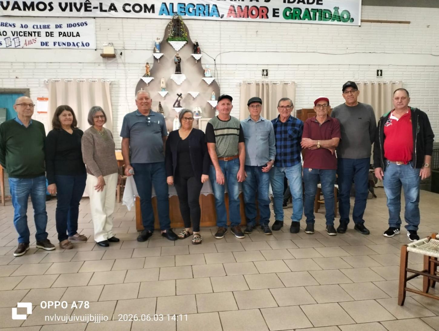 Nova diretoria do Grupo de Idosos São Vicente de Paula é empossada em Quilombo