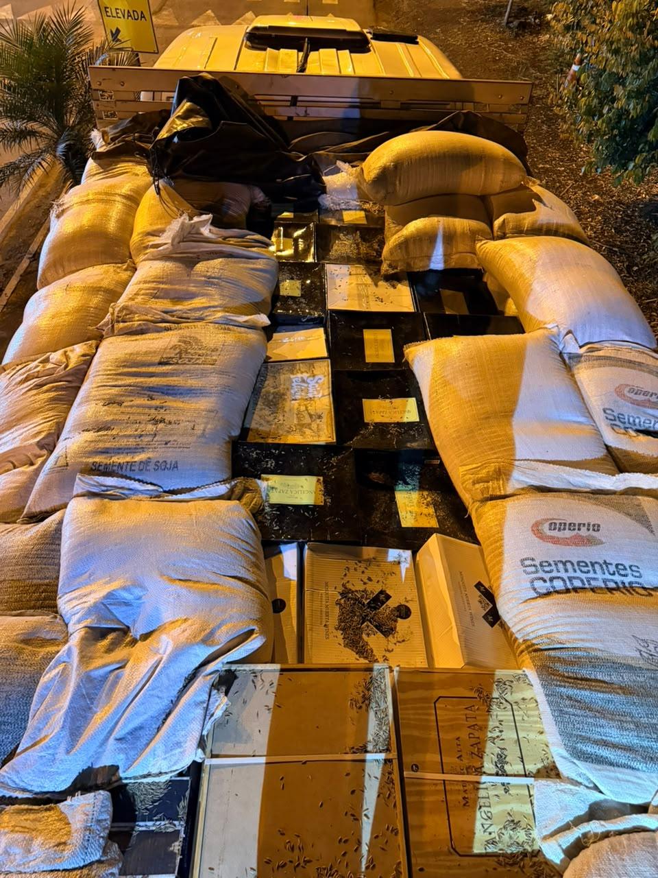 PMRv e Receita Federal apreendem carga de vinhos e azeites de origem argentina em Abelardo Luz