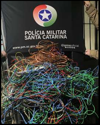 DOIS HOMENS SÃO PRESOS EM FLAGRANTE POR RECEPTAÇÃO DE FIOS ELÉTRICOS EM SÃO LOURENÇO DO OESTE