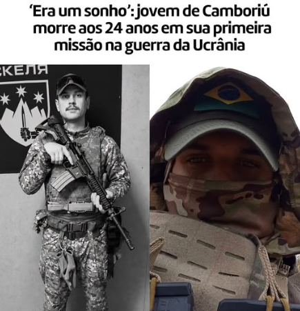 Jovem catarinense de 24 anos morre na guerra da Ucrânia após pisar em mina terrestre na primeira missão