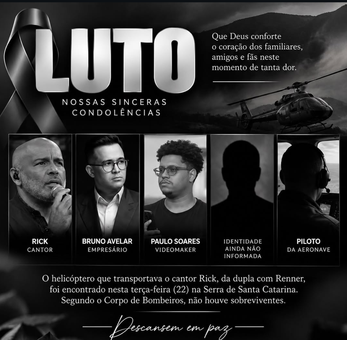 Tragédia: Helicóptero é encontrado e não ouve sobreviventes