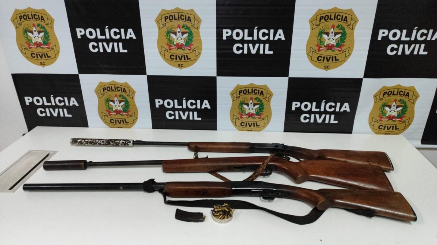 Polícia Civil autua homem em flagrante e apreende armas de fogo e munições em Lajeado Grande