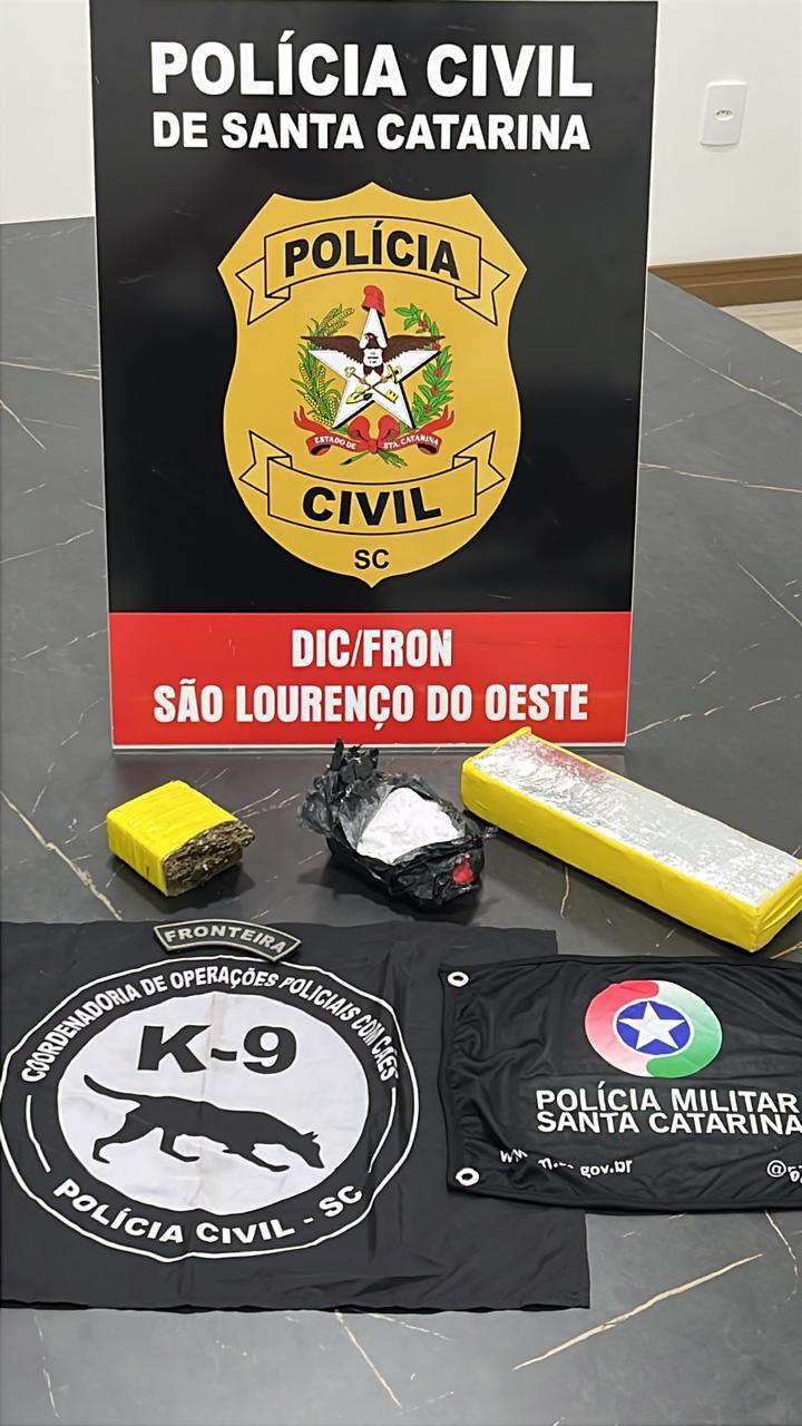 Policia Civil prende suspeito de tráfico de drogas em São Lourenço do Oeste