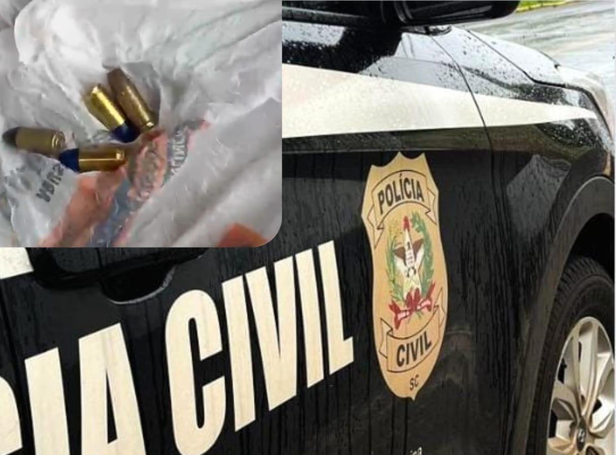 SÃO DOMINGOS/SC – POLÍCIA CIVIL CUMPRE MANDADOS DE BUSCA EM TRÊS MUNICÍPIOS, PRENDE DUAS PESSOAS EM FLAGRANTE E APREENDE DROGAS E MUNIÇÕES